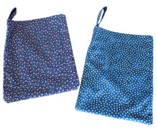 Load image into Gallery viewer, Two Clothespin Bags with blue and white patterns