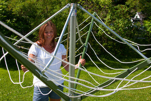 Sunshine Clotheslines are much easier to open than early models.