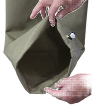 Load image into Gallery viewer, Person opening a Sandstone colored cover for a DS9 Sunshine Clothesline.
