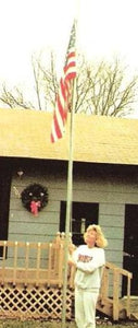 Strong 2 inch x 18 FT galvanized steel flag pole in 3 sections for easy dismantling.